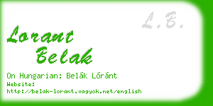 lorant belak business card